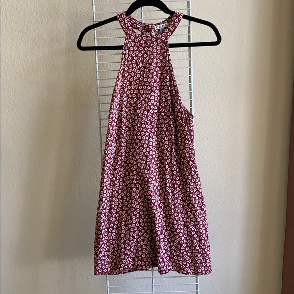 Urban outfitters mini dress red w whit flowers